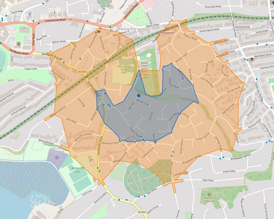 5/10 minute walking map